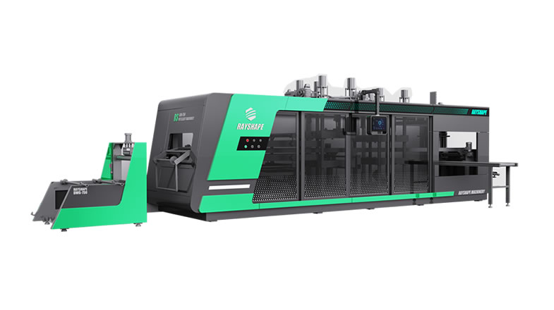 Three-Station Plastic Thermoforming Machine
