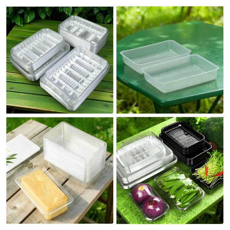 Plastic food container thermoforming machine for fresh-keeping box