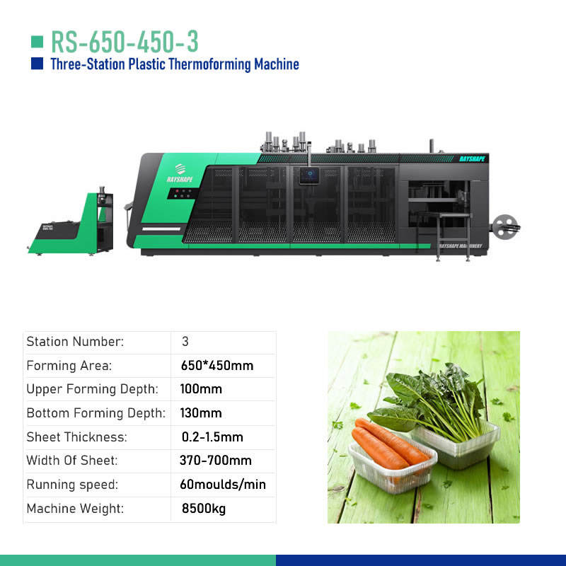 Plastic food container thermoforming machine for fresh-keeping box