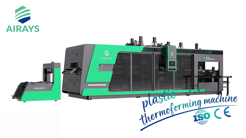 Three-Station Plastic Thermoforming Machine