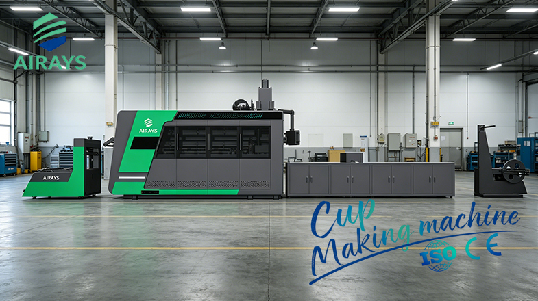 Finished Plastic Cup Machine Waiting for Customer Pickup While New Orders Deliver On Schedule